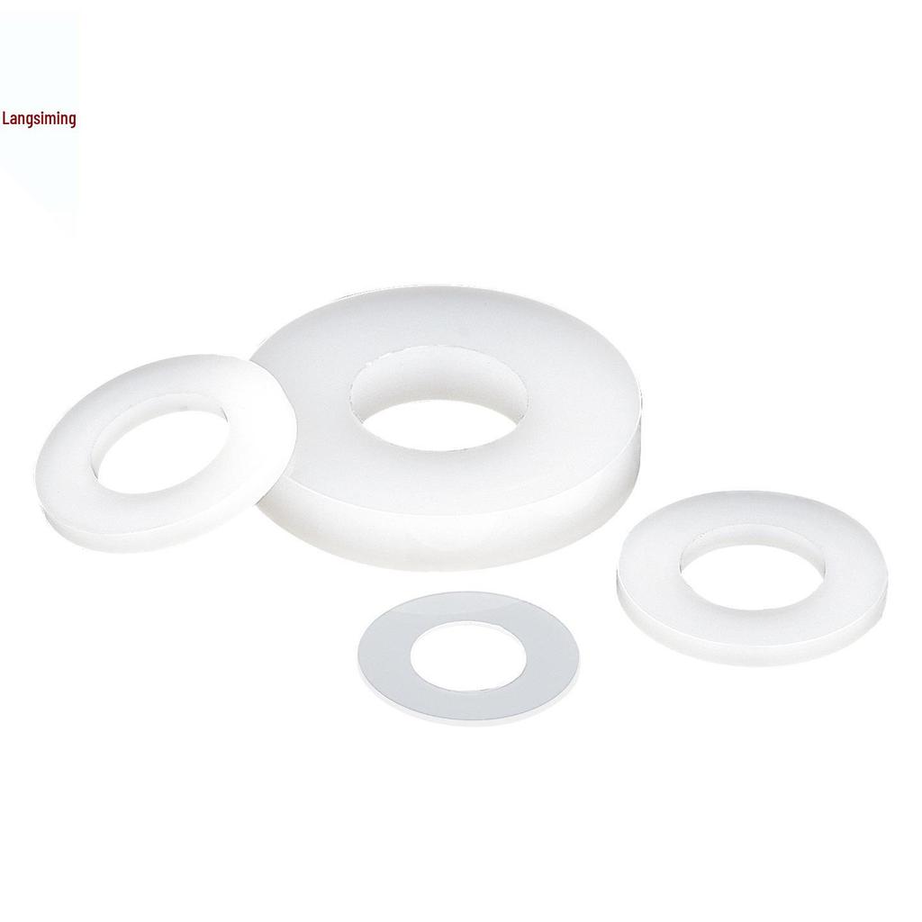 Ultra-Thin Nylon Insulation Flat Washers - White, Oversized, Round (M2-M8)