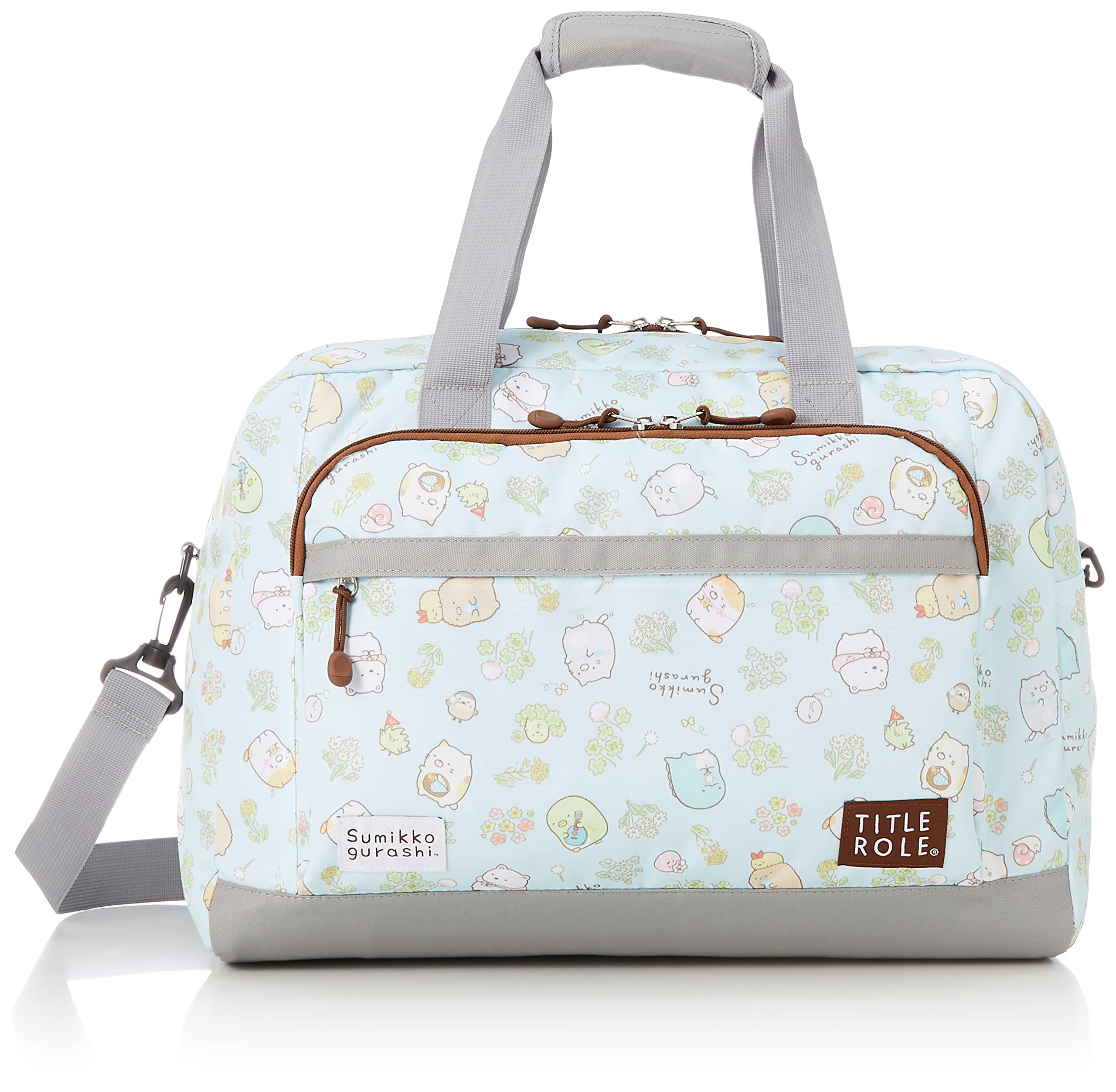 

[Title Roll] Sumikkogurashi Boston Bag, Travel, Large Capacity 40L, Suitable for One or Two Nights, Includes Shoulder Strap, 2-Way, Lime, Size F
