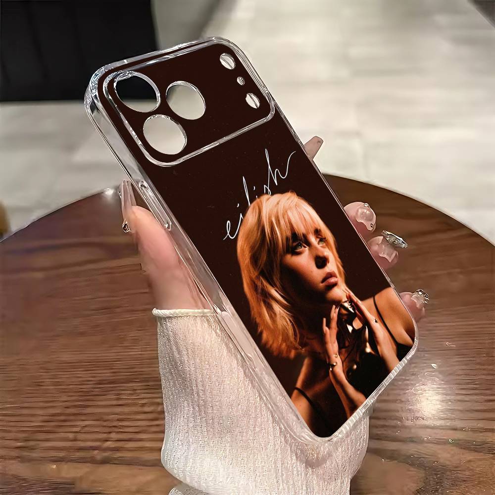 B-Billie E-Eilish Phone Case For iPhone 17 16 15 14 13 12 11 Mini Pro Max Plus Transparent Cover