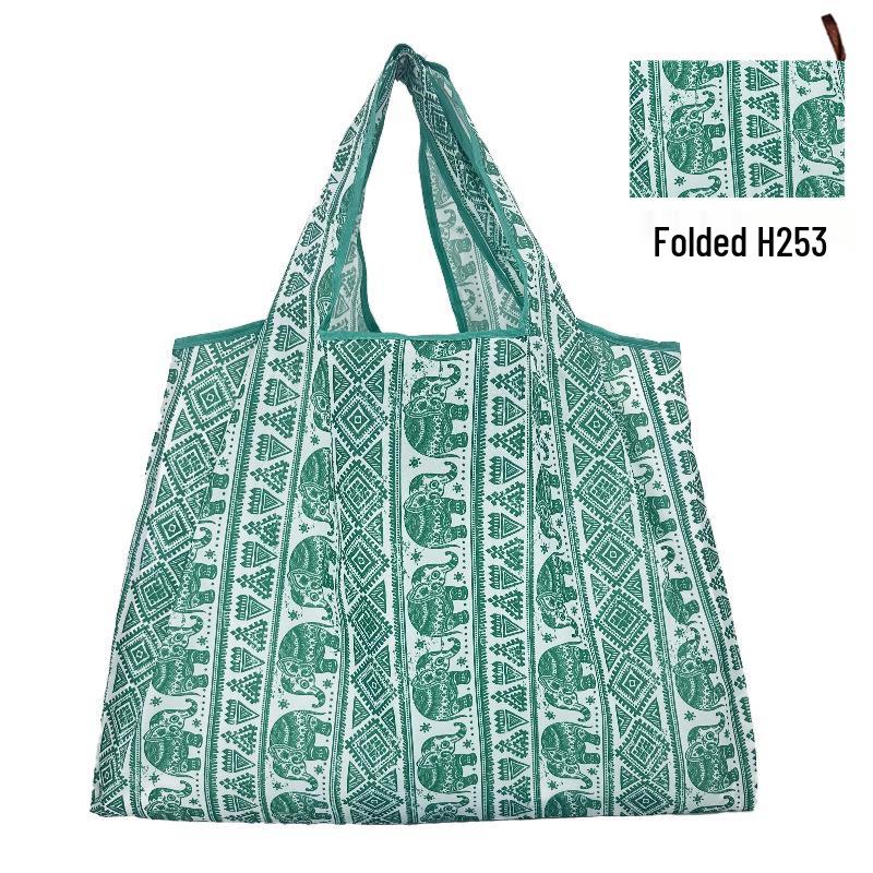 Foldable Tote Bag for Groceries - Large Capacity, Southeast Asian Print