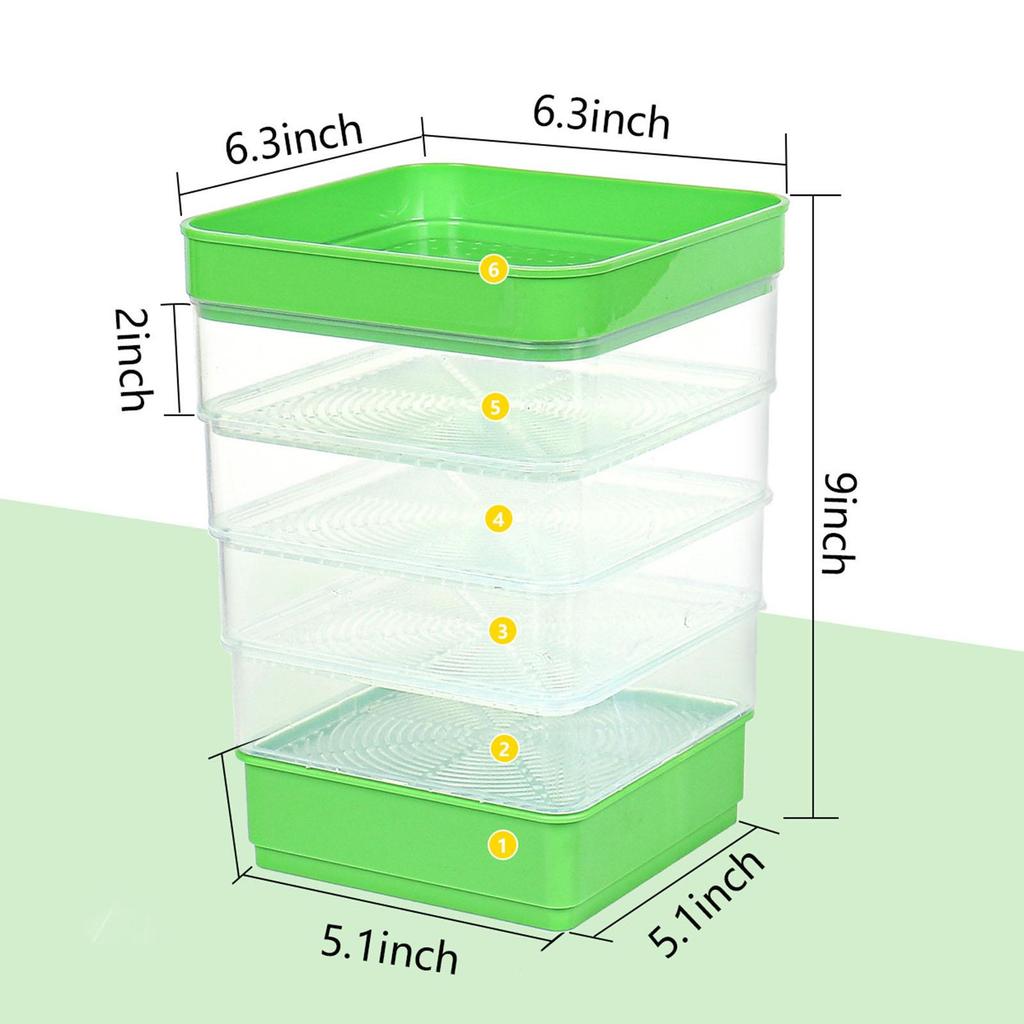 Seed Sprouter Kits 4 Tier Multipurpose Sprouts Grower Germinate Seeds Indoors for Wheat Grass Broccoli Beans Alfalfa Seeds