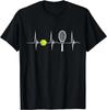 Amante del Tennis Cuore del Tennis EKG Polso Racchetta Sport Regalo Maglietta Unisex