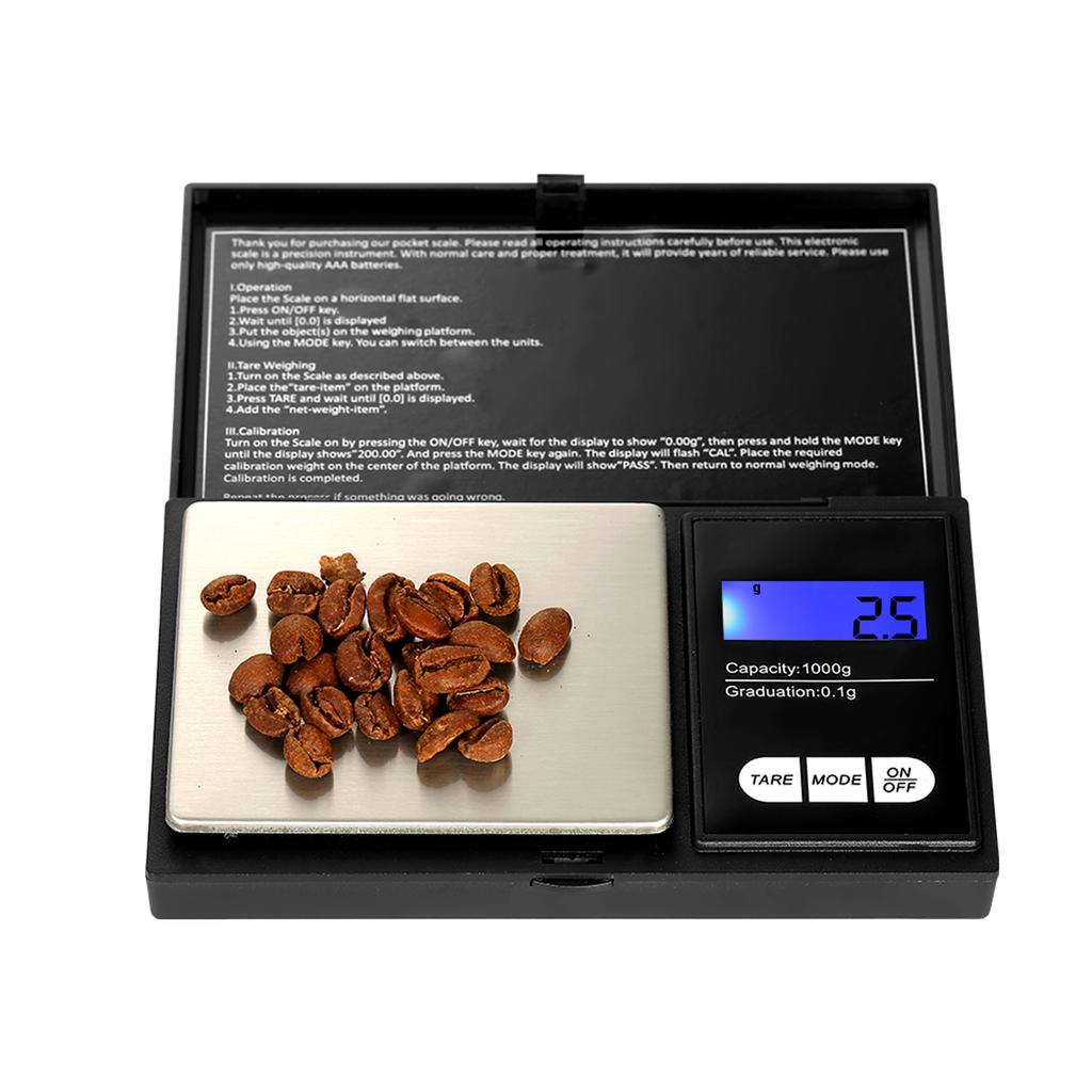 Přenosná digitální váha 1000g/0,1g Vysoce přesná zlatá váha na šperky se 7 jednotkami mini kapsy