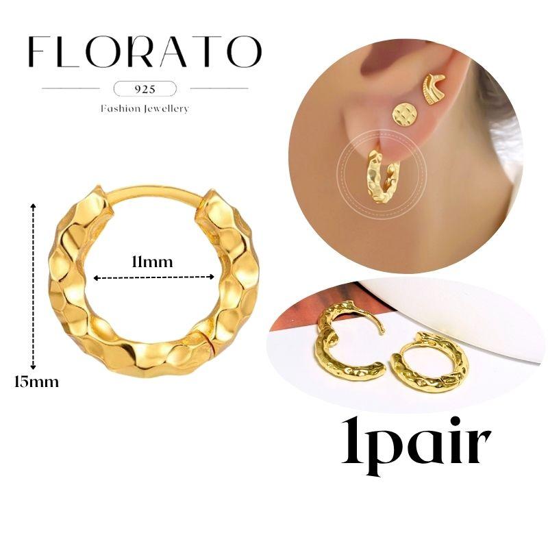 Perforation 925 Silver Ear Needle Minimalist Hoop Earrings Metallic Gold Earrings For Women CZ Fashion Jewelry