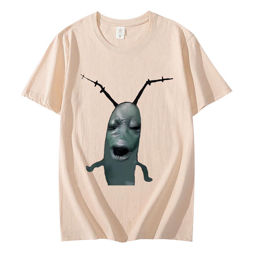 Cursed Plankton Funny Meme Graphic T Shirts Casual Comfort Short Sleeve Tshirt High Quality Fashion Oversized Tshirts Unisex