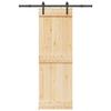 VidaXL Sliding Door and Hardware Kit 70x210 Cm Solid Pine 3332652