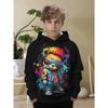 Boy's 3D Printed Bear Pattern Hoodie - Colorful Animal Pattern Long Sleeved Pullover Machine Washable