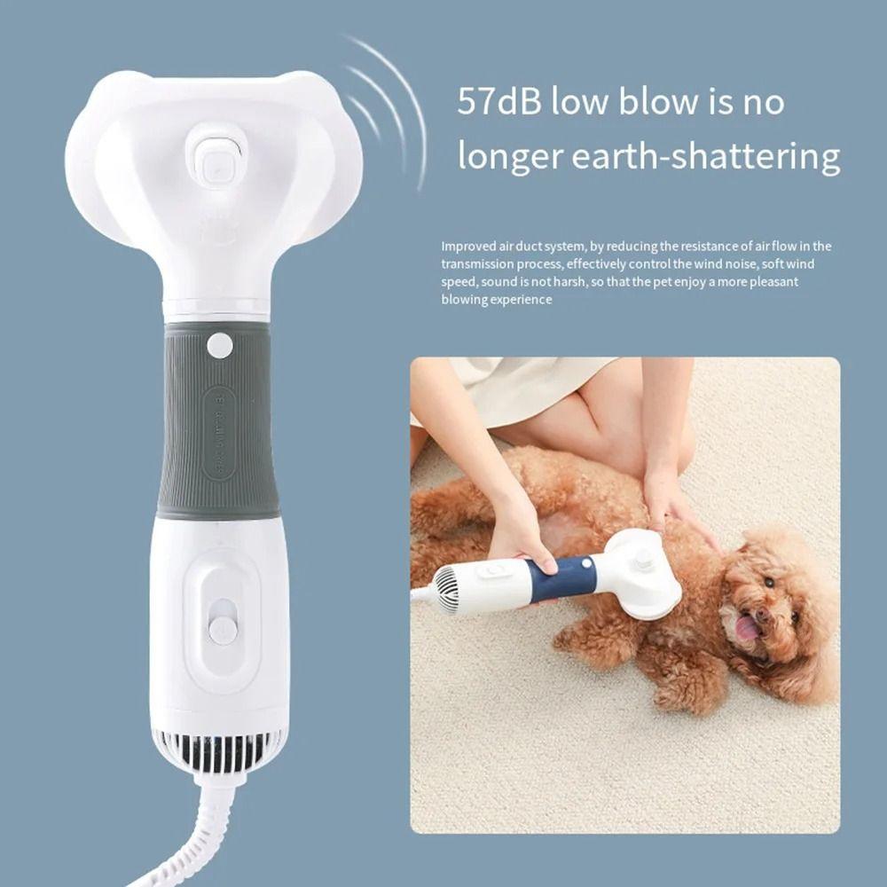 3 In 1 Pets Powerful Hair Dryer Brush Quiet Dog Drying Brush Hair Comb Puppy
