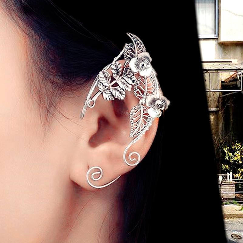 Alloy Bohemian Flower Earrings With Botanical Leaf For Gift Ladies