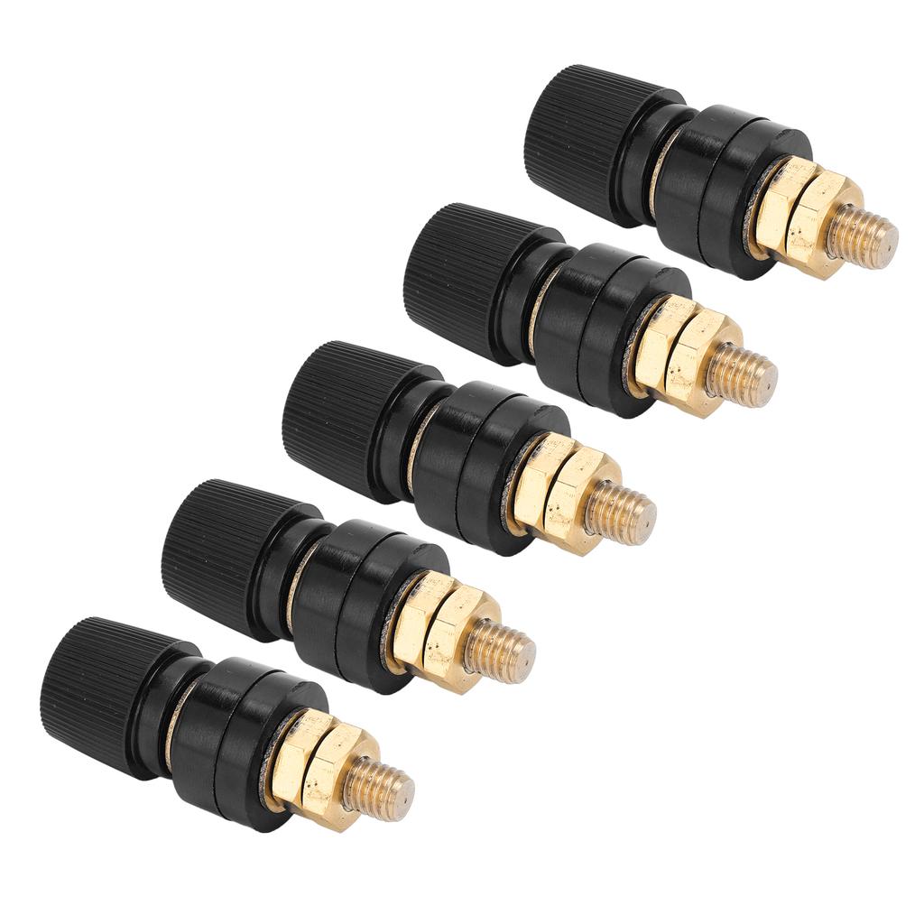 5Pcs Brass Binding Post Nickel Plated Inverter Terminal for Electronic Instruments AutomobilesBlack