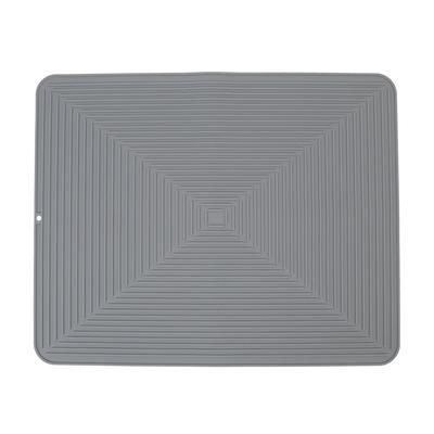Silicone Dish Drying Mat Countertop Protector Heat Insulation Non Slip Drain Pad for Kitchen Counter Grey