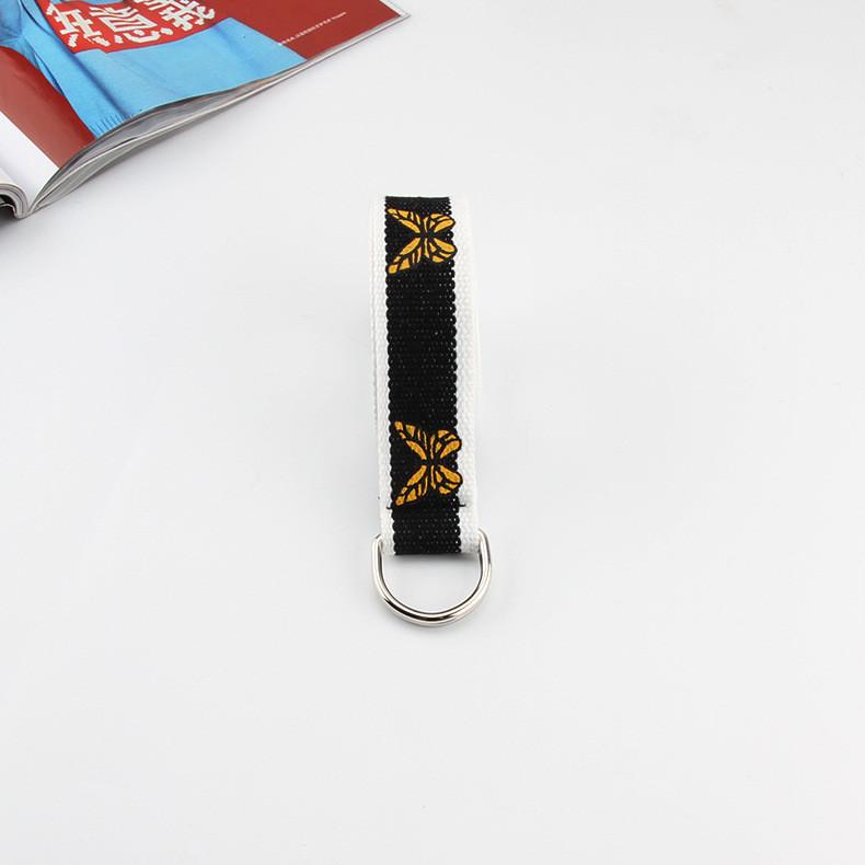 Unisex Stoff-Taillengürtel mit Schmetterlingsmuster, Doppelschlaufenschnalle für den täglichen Gebrauch