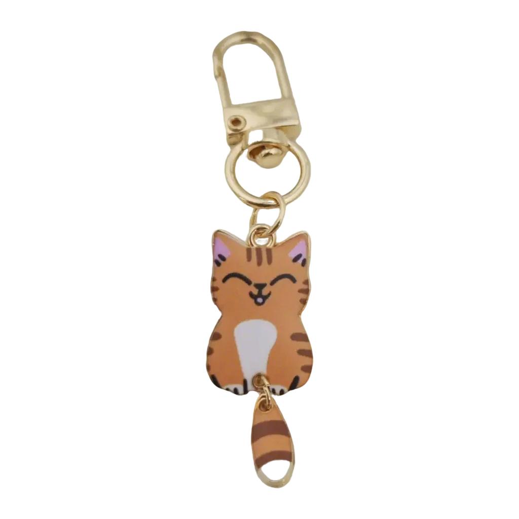 Stylish Alloy Cat Keychain With Durable Metal Pendant Printed Cat Keychain For Backpack Zipper Or Gift Giving