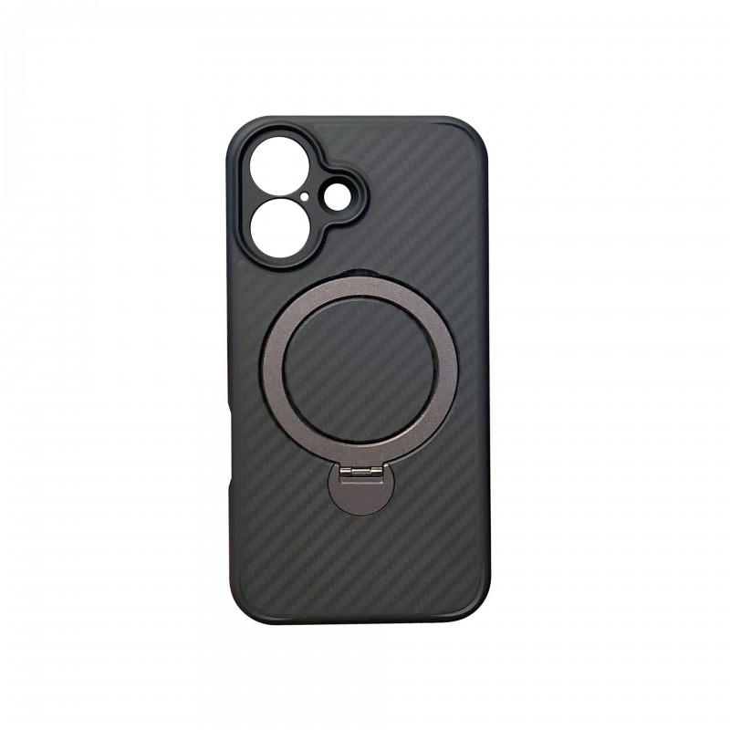 Kevlar Carbon Fiber Phone Case With Rotating Stand IPhone 17 Pro Max 16 15 14 13 Series Magnetic Anti-drop Slim
