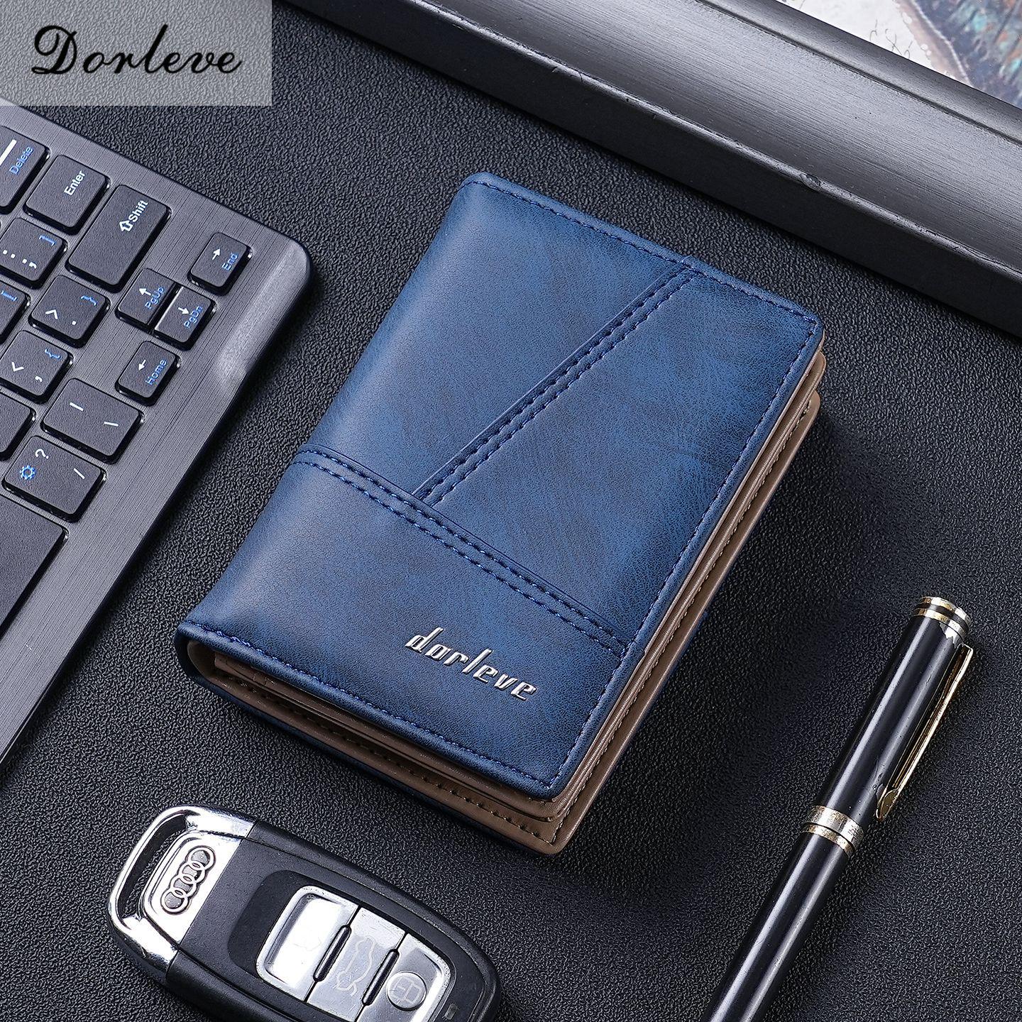 

Men s Retro Wallet with Multiple Card Slots and Coin Pocket синій
