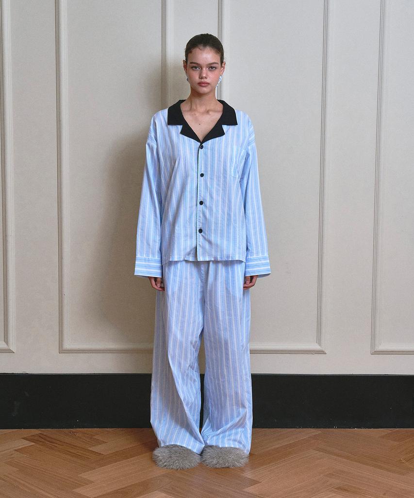 Vinaj Jenny Stripe Scrunchie (Baby Blue)