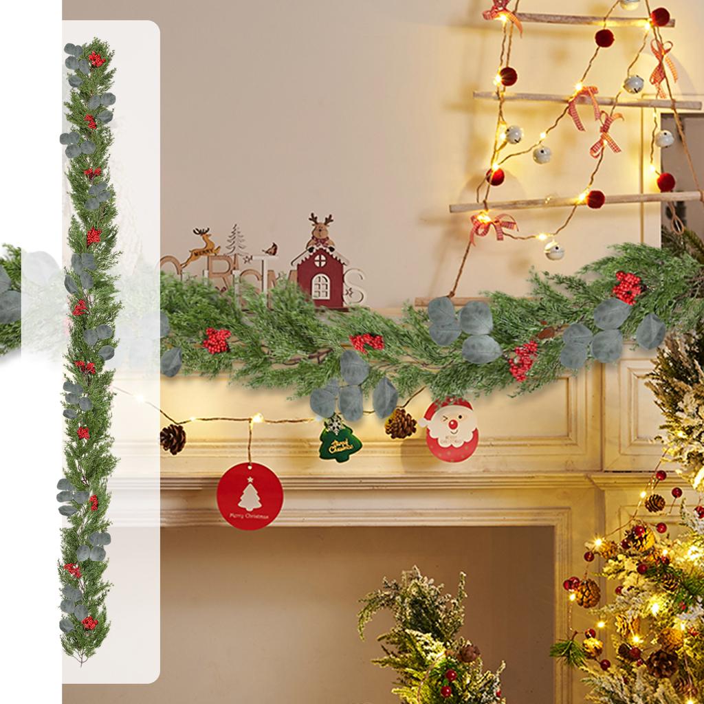 2MChristmas Simulation Needle Cane Decoration Fireplace Christmas Decorations Wreath Christmas Tree Hanging