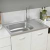 Vidaxl Kitchen Sink with Drainer, Silver, 800X500X155 Mm, Steel