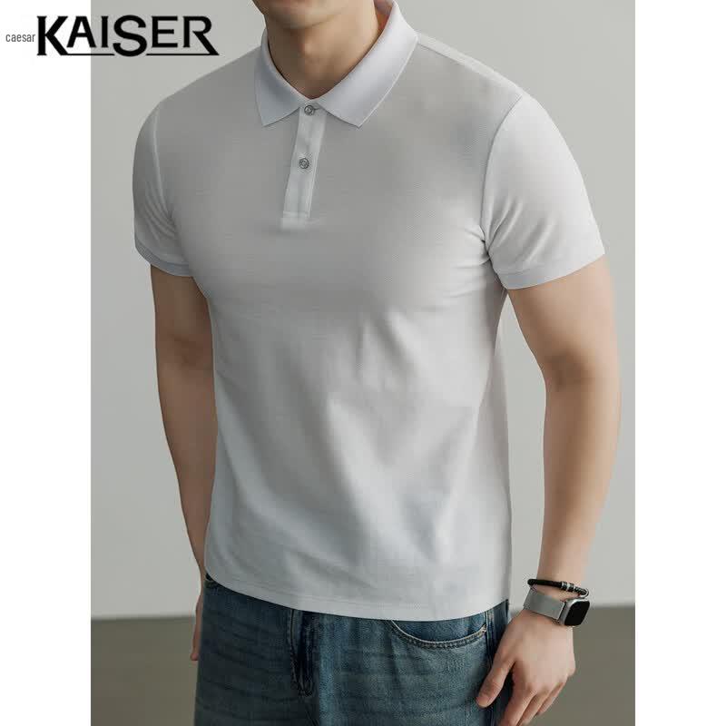 Kaiser Men's 100% Cotton Solid Polo Shirt