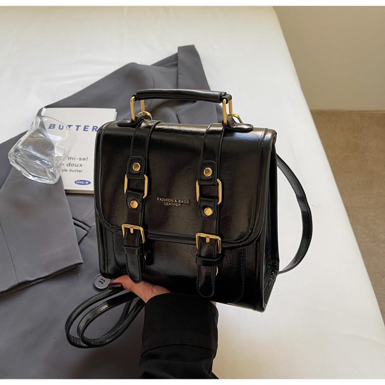 Ielgy Retro Trendy Portable Briefcase All-Match Small Square Bag High-End Sense One Shoulder