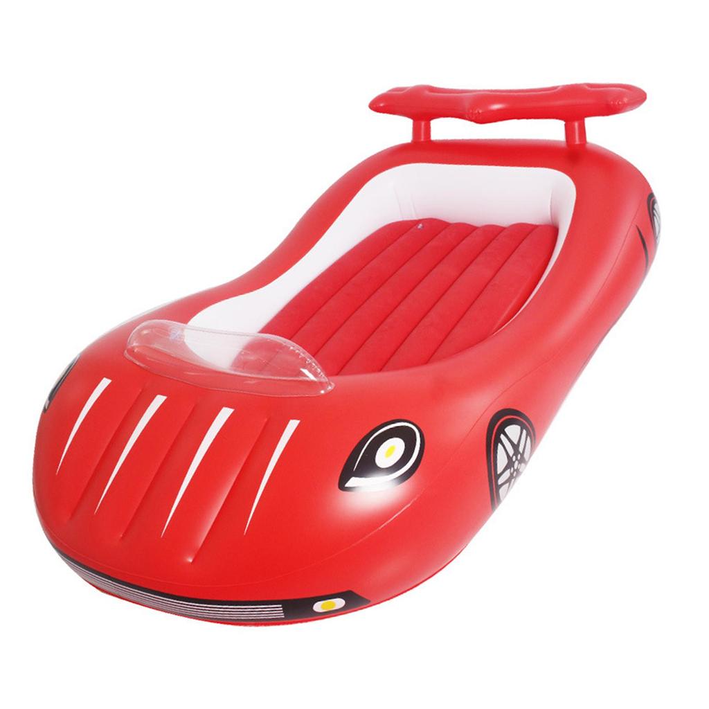 Car Shaped Kids Inflatable Bed, Comfortable Toddler Air Mattress, Vacation Home Sleeping Pad