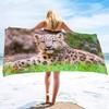 Cool Cheetah Beach Towel Wild Animal Print Bath Towel for Spa Travel Yoga Sport Camp Hiking Microfiber Quick Dry Swimming Cover
