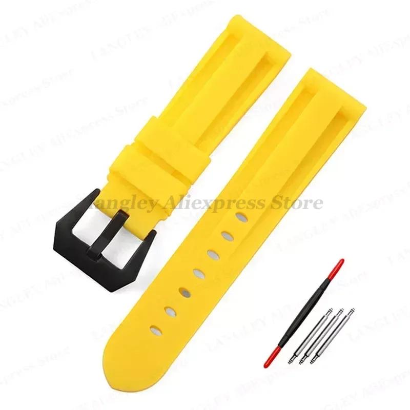 Rubber Watch Band 20mm 22mm 24mm 26mm for Panerai Strap Silicone Bracelet for Omega Mens Women Sport Band Replacement Wrist Band