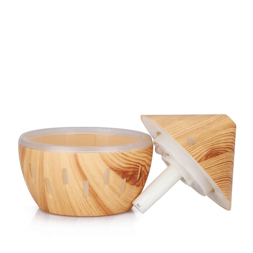 USB Wood Grain Mini Humidifier with Colorful Night Light