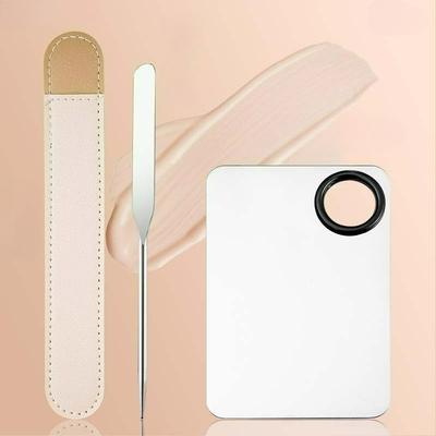 2 Stück/Set Make-up Foundation Palette, Lippenstift Make-up Palette, Foundation Spatel, Make-up Artist Foundation Schaber Mit Paletten-Stab Aufbewahrungstasche