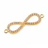 Brass Inlaid Zircon Rhinestone Infinity Charms Connectors for Bracelet Necklace DIY Jewelry Making Findings Crafts Accessories