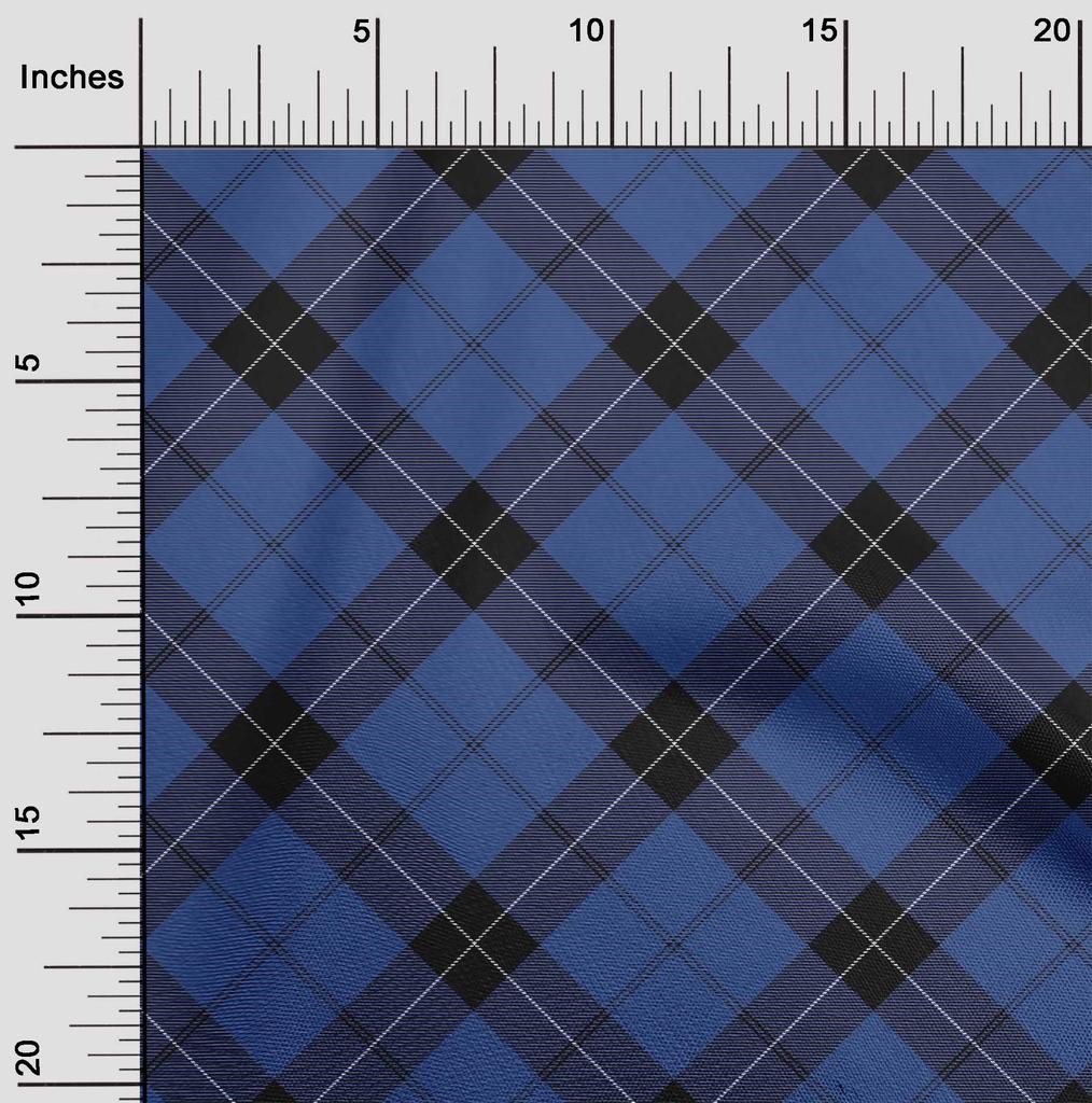 oneOone Cotton Flex Fabric Tartan Check Print Fabric By The Yard 40 Inch
