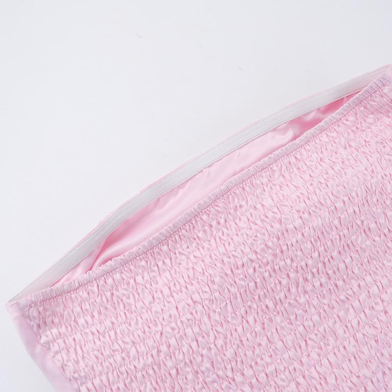 Herbst Damen Kleid Socialite Stil Sexy Schlank Satin Trägerlosen A-Swing Kleid