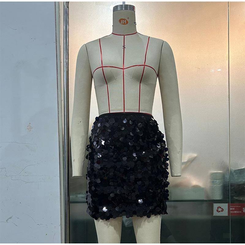 Fashion Women's Sequin Mini Skirt Glitter Skirt Belly Dance Short Skirt Clubwear Festival Costume for Concert Streetwear