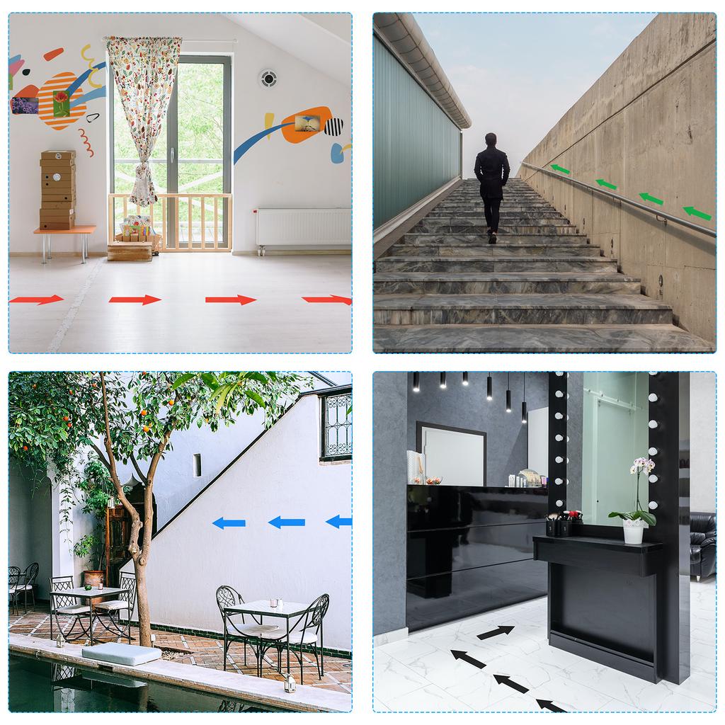4/6/10Sheet Arrow Sticker Directional Sign PVC Self-Adhesive Label Stickers Removable Floor Decal for Floor Wall Marking 6Colors