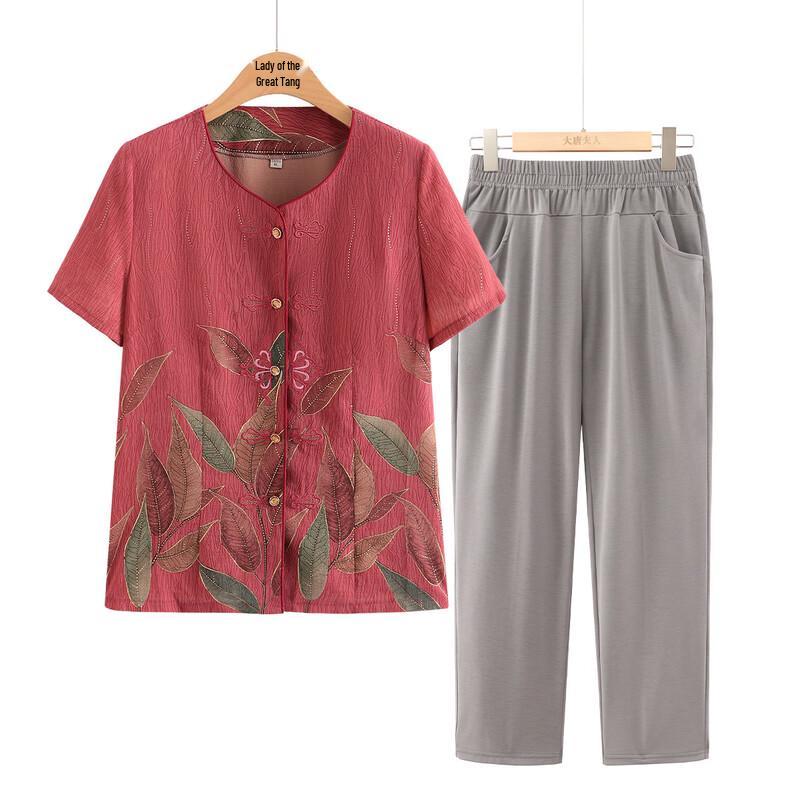 Women s Summer Short Sleeve Outfit Set 3XL