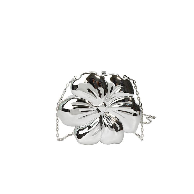 

Luxury Acrylic Evening Case Bag for Women Fashionable Flower Shaped Elegant Handbags Beads Chain Shoulder Cross body Party Prom