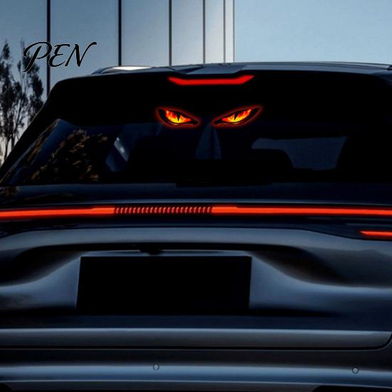 Car Atmosphere Light Solar Devil Eyes for Windshield, Window Warning Sign with Three Smart Modes, Enthusiast Styling Accessories LED Digital