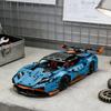 1:14 Mavi Spor Araba Yapı Blokları Seti, 14 Yaş ve Üzeri İçin Uygun, Eğitici Montajlı Model, Ev Dekorasyonu ve Hediye