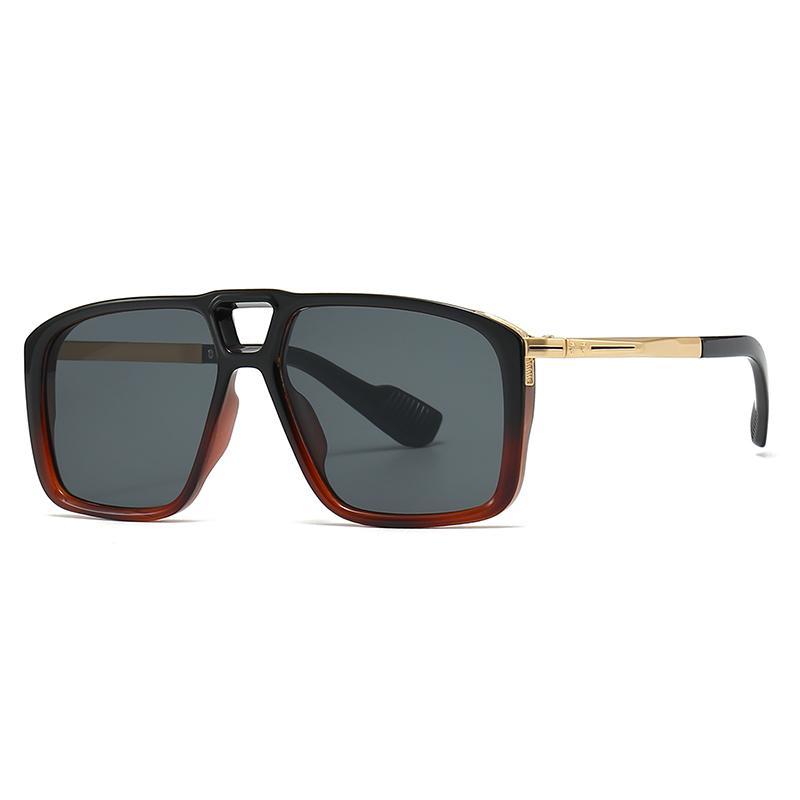 New European And American Men'S Aviator Glasses Retro Double Sorghum Square Frame Sunglasses  Spot