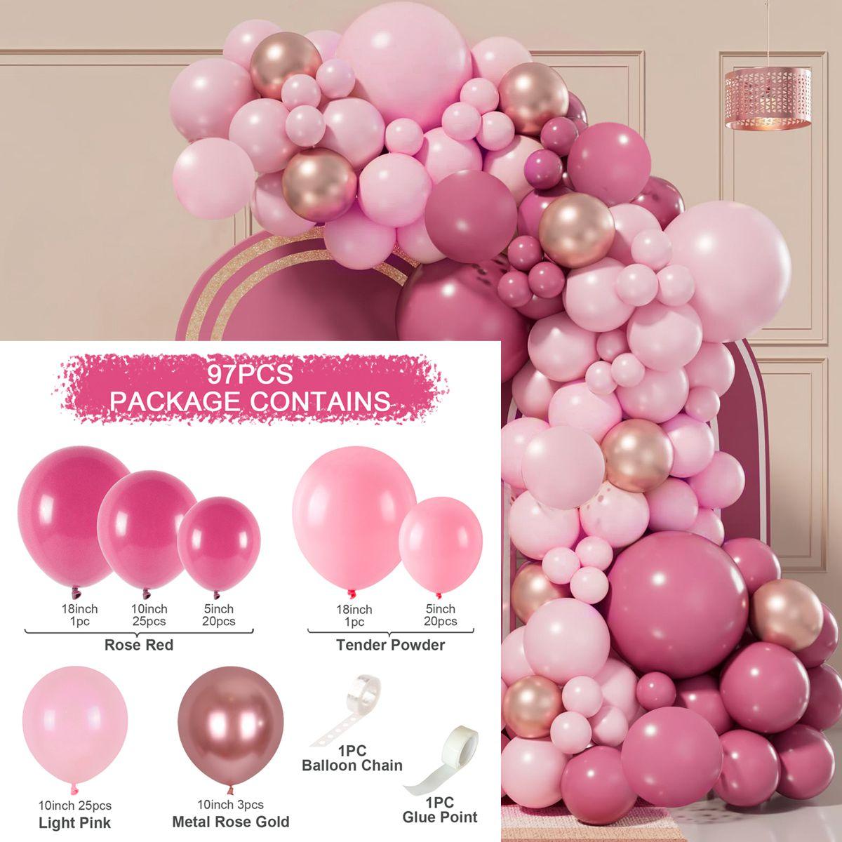 

Rose Gold Balloon Garland Arch Kit Wedding Birthday Party Decoration Kids Adults Birthday Ballon Baby Shower Latex Baloon Chain balloon set