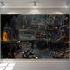 2D Medieval Ruins Cave City Tapestry Dark Gothic Palace Background Cloth