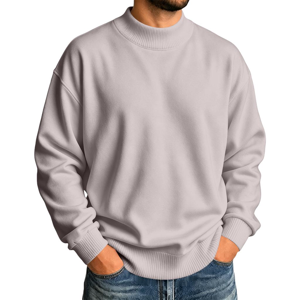 Men's Color Lined Knit Sweater Casual Thermal Base Layer for Everyday Wear