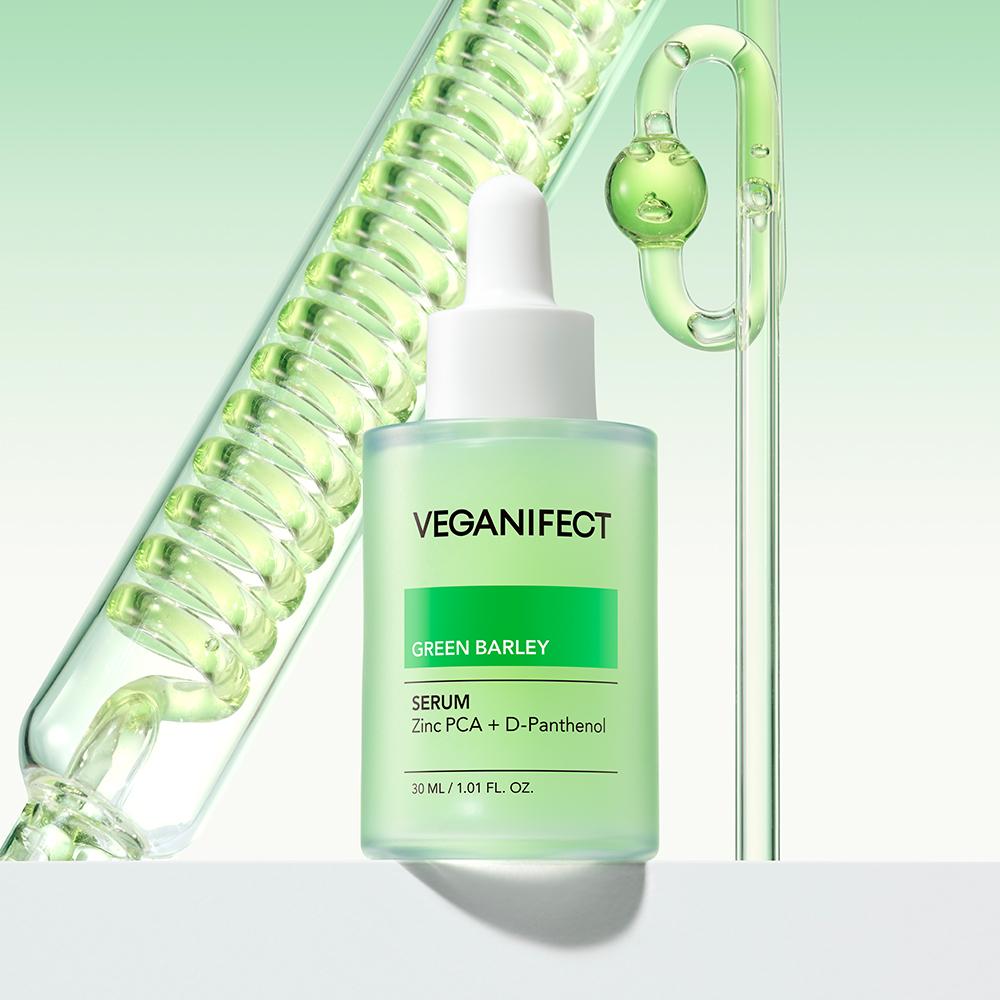 Veganer Effekt [Unreinheiten  Beruhigung  Talgkontrolle] Veganer Effekt Grüner Gerste Zink Serum 30ml