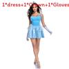 Fantasy Style Cosplay Dress With Crown And Gloves For Game Anime Role Playing