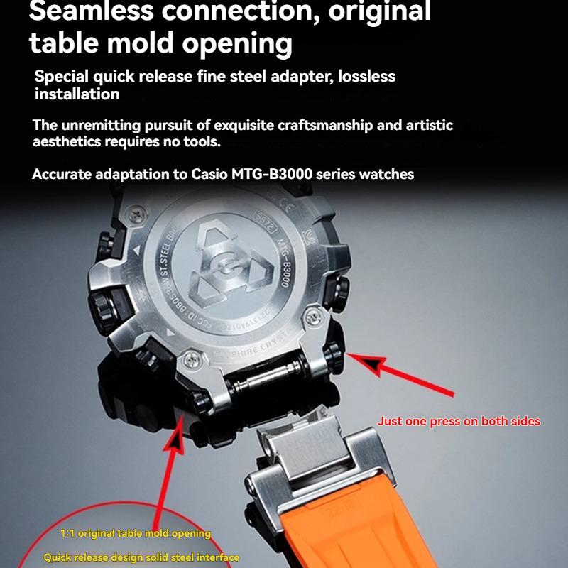 for Casio G-SHOCK series 5672 MTG-B3000 modified trendy quick release fluororubber watch strap accessories