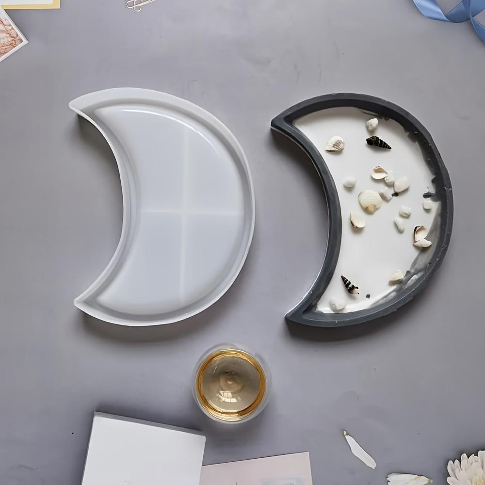 1pc Moon Shape Silicone Mold - Diy Storage,candle Holder,jewelry Storage - Multifunctional, Flexible And Easy To Use