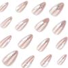 Flash cat's eye short almond nail piece fake nail wholesale 3D three-dimensional silver star nail piece wearing nail
