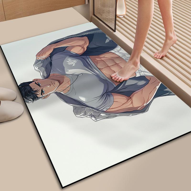 Entry Door Color Signature Handsome Boy Floor Mat Diatom Mud Absorbent Foot Mat Dirt Resistant Entry Door Door Door Mat Carpet Can Be Cut