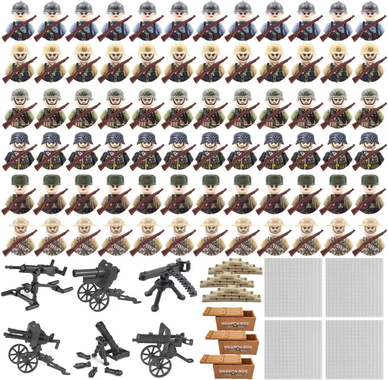 187PCS WWII Military Building Blocks: US, German & French Army Figures