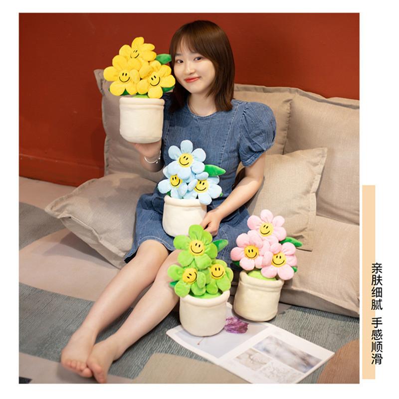 Decoration Plush Sunflower Toy Home Decoration Waist Support Plant Doll Pot